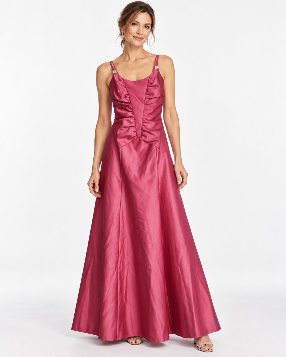 Vintage Jessica McClintock Gunne Sax Pink Satin Formal Gown 3/4 USA